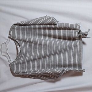 Beach Lunch Lounge Linen Blend Striped Blouse
